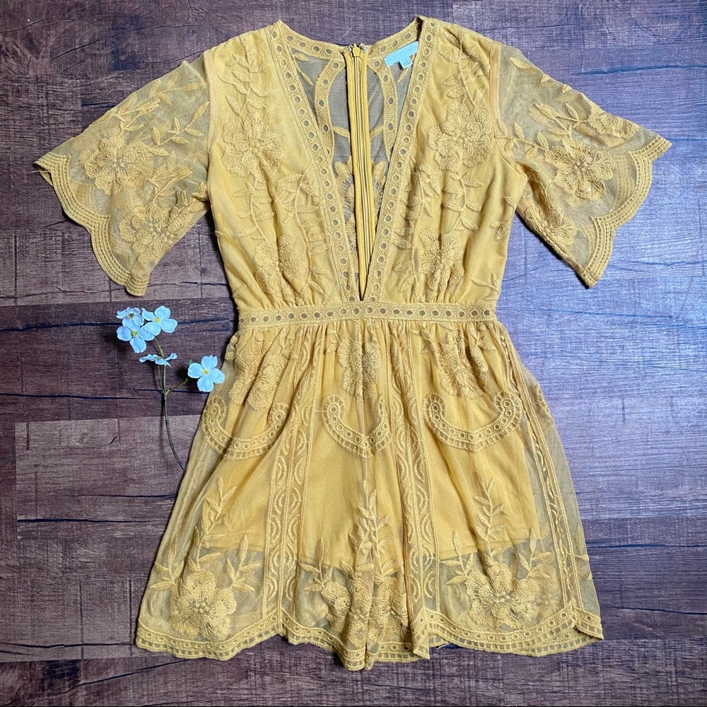 Honey Punch yellow romper